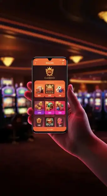 Een dynamische weergave van het Betsixty Casino-platform met verschillende slots en live casino-tafels, symboliserend de uitgebreide spelcollectie en het gebruiksgemak.